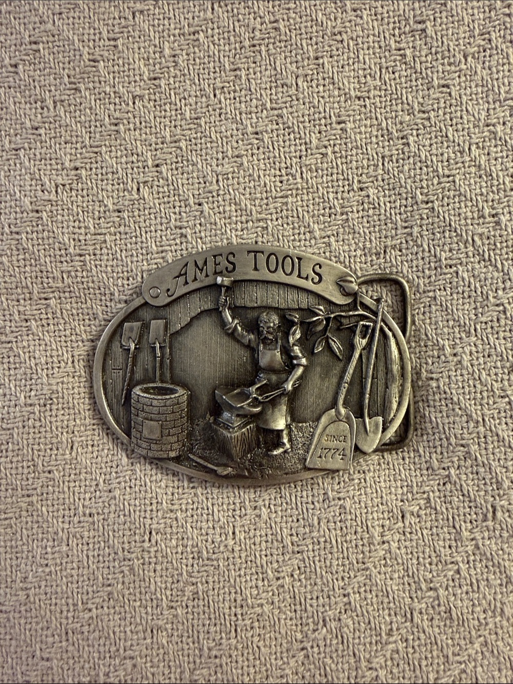 Ames Tools Vintage Metal Belt Buckle - Silver Tone